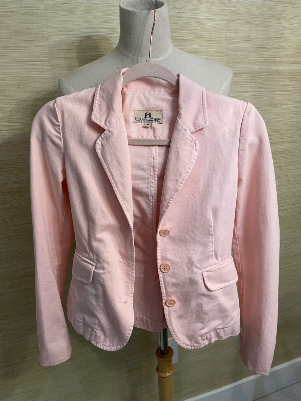 Juicy Couture Jeans Pink Cotton Blazer Jacket